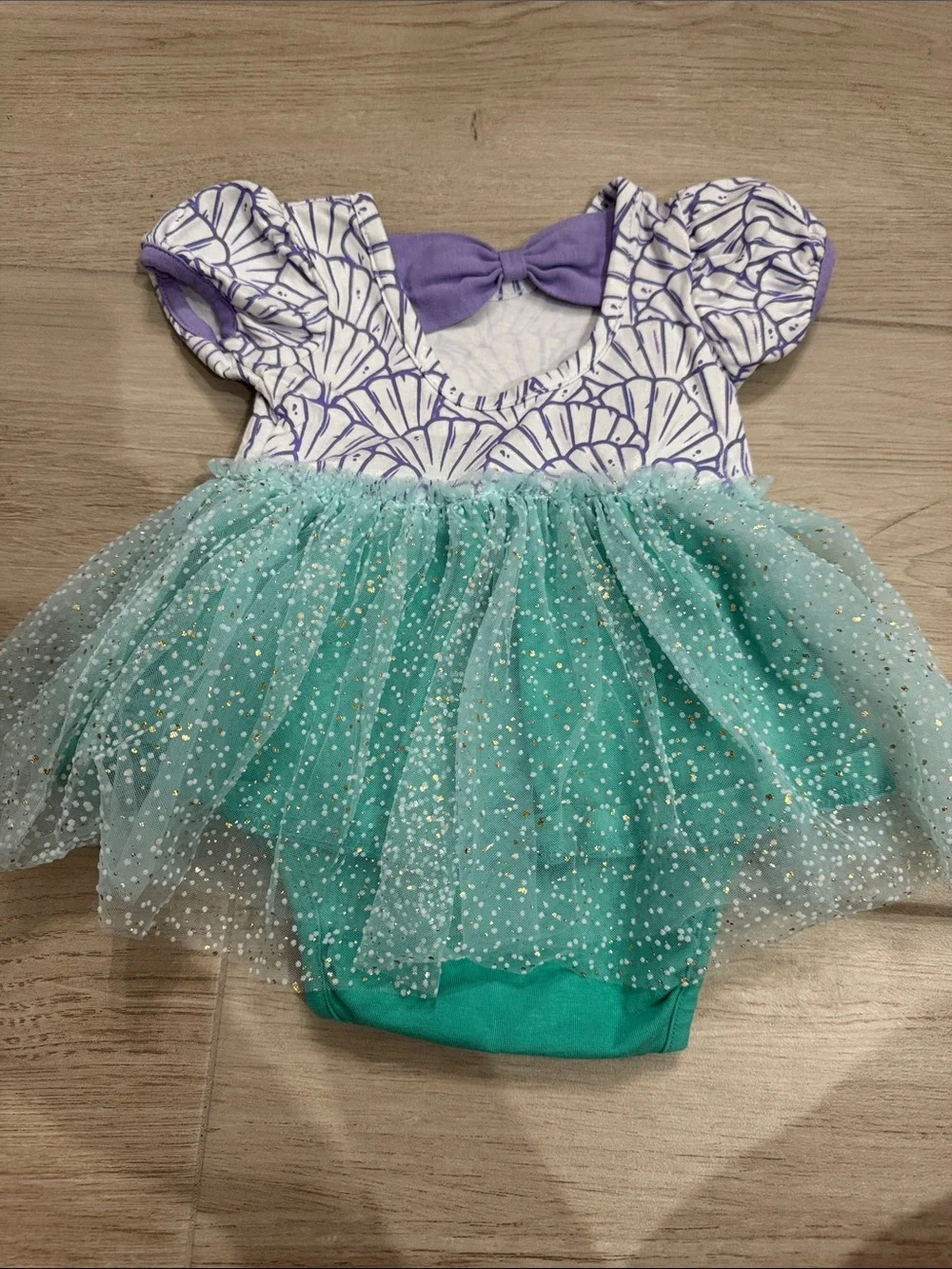Rufflebutts Mermaid Onesie with tutu layover